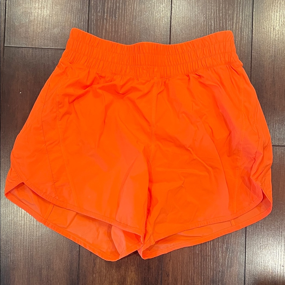 Women's Orange Athletic Shorts - Picture 1 of 3